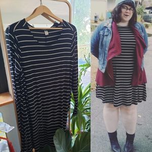 Old Navy Striped Long Sleeve shift dress XLT
